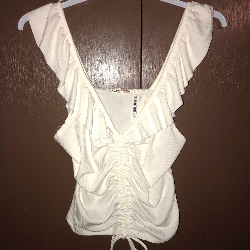 White tank top with cute ruffles